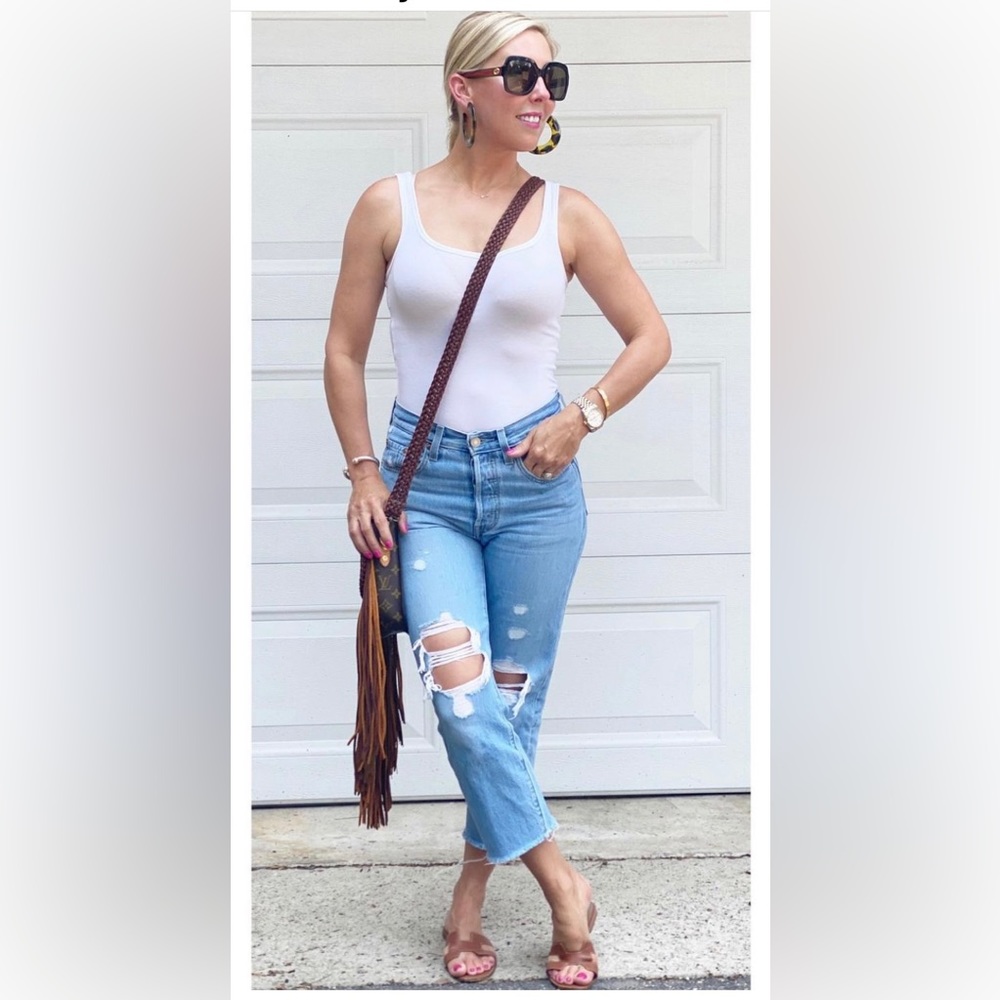 Levi’s 501 Cropped Jeans in Montgomery Patch size 24